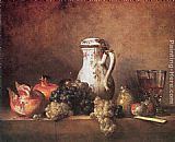 Still Life with Grapes and Pomegranates by Jean Baptiste Simeon Chardin